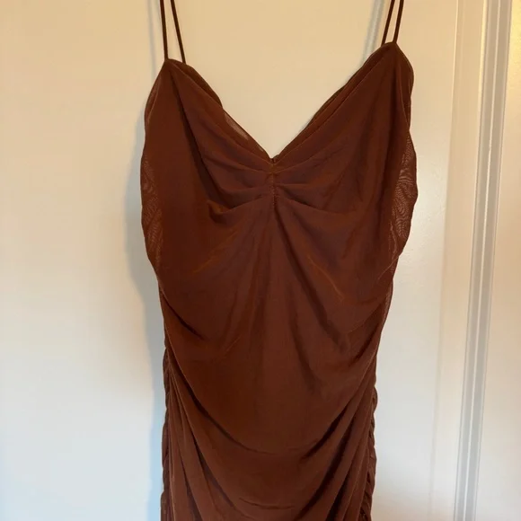 PARTHEA • RUCHED MESH BODYCON DRESS - Picture 4 of 7